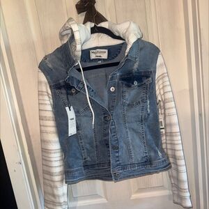 Hooded jean jacket new with tags